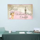 Paris Baby Shower Vlag Spandoek (Beurs)