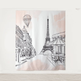 Paris backdrop pink french party banner birthday wandkleed
