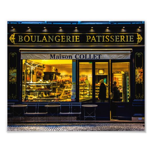 Paris Bakery Boulangerie Patisserie 8 x 10 Foto Afdruk (Voorkant)