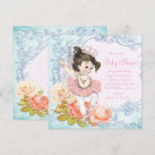 Paris Ballerina Baby Shower Kaart (Voorkant / Achterkant)