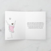 Paris Ballerina, Eiffel Tower Pink Ballet Birthday Kaart (Binnen)