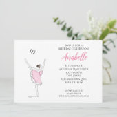 Paris Ballerina en Eiffel Tower Girls Ballet Invi Kaart (Staand voorkant)