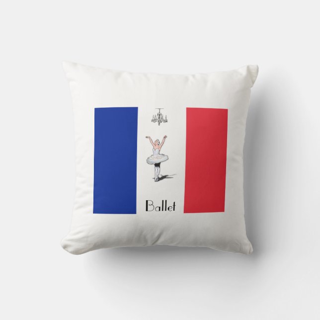 Paris Ballet French Flag Thmed Sierkussen (Voorkant)