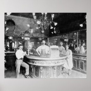 Paris Bar, 1895. Antieke foto Poster