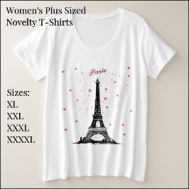Paris Basic T-Shirt, dames plus formaat Grote Maat T-shirt
