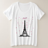 Paris Basic T-Shirt, dames plus formaat Grote Maat T-shirt (Design voorkant)