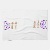 Paris Beige Paars White Kitchen Hand Towel Theedoek (Horizontaal)