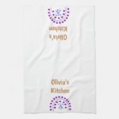 Paris Beige Paars White Kitchen Hand Towel Theedoek (Verticaal)