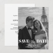 Paris Bestemming Bewaar De Datum Kaart (Voorkant / Achterkant)