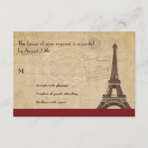 Paris Bestemming Bruiloft Reactie RSVP Kaartje
