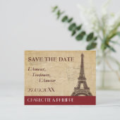 Paris Bestemming Bruiloft Save the Date Aankondigingskaart (Staand voorkant)