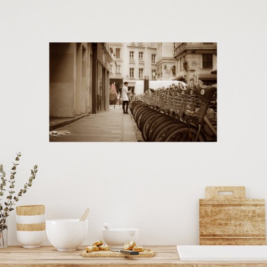 Paris Bicycling Poster (Keuken)