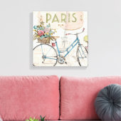 Paris Bike met bloemen Canvas Afdruk (Insitu (Woonkamer))