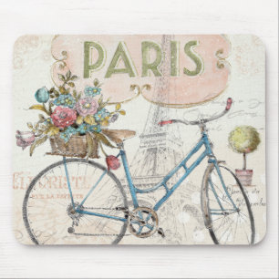 Paris Bike met bloemen Muismat