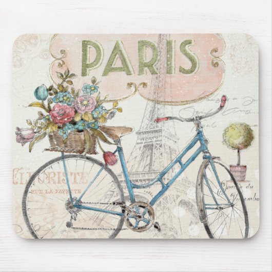 Paris Bike met bloemen Muismat (Voorkant)