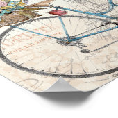 Paris Bike met bloemen Poster (Hoek)