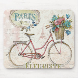 Paris Bike met bloemen vooraan Muismat