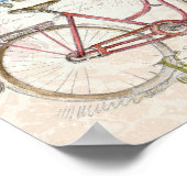 Paris Bike met bloemen vooraan Poster (Hoek)