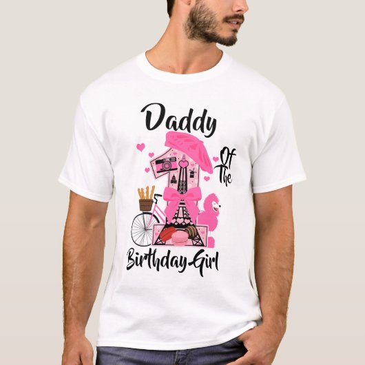 Paris Birthday Girl papa | Eiffeltoren T-shirt (Voorkant)