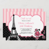 Paris Birthday Invitations Sweet 16 Kaart (Voorkant / Achterkant)