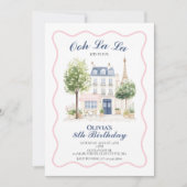 Paris Birthday Parisian Cafe Tea Party Kaart (Voorkant)