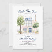 Paris Birthday Parisian Cafe Tea Party Kaart (Voorkant)