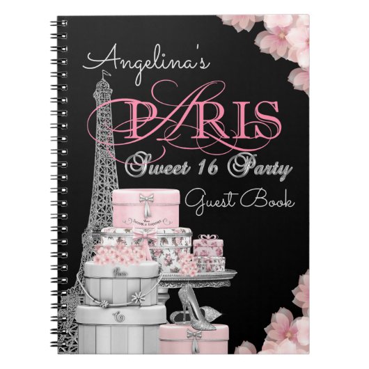 Paris Birthday Party gastenboek Notitieboek (Voorkant)