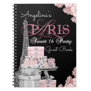 Paris Birthday Party Guest Book Notitieboek