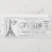 Paris Birthday Party Ticket Invitation Kaart (Voorkant)