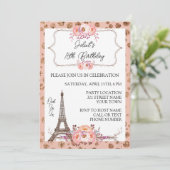 Paris Birthday Uitnodiging (Staand voorkant)