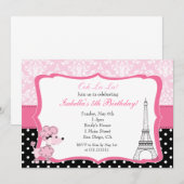 Paris Birthday Uitnodiging (Voorkant / Achterkant)