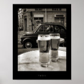  Paris Bistro Black en White Photography Poster (Voorkant)