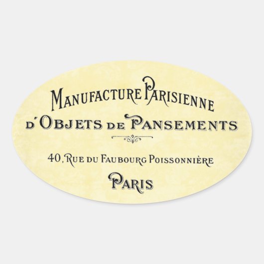 Paris Biz Kaart Ovale Sticker (Voorkant)