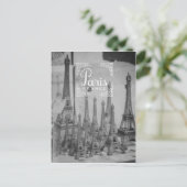 Paris Black and White Travel Briefkaart Souvenirs (Staand voorkant)