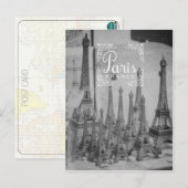 Paris Black and White Travel Briefkaart Souvenirs (Voorkant / Achterkant)