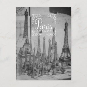 Paris Black and White Travel Briefkaart Souvenirs