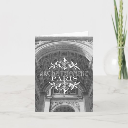 Paris Black and White Travel Notecard Arc Triomphe Kaart (Voorkant)