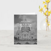 Paris Black and White Travel Notecard Sacre Coeur Kaart (Gele Bloem)
