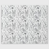 Paris Black en White Cadeaupapier (Vlak)