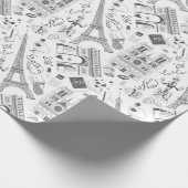 Paris Black en White Cadeaupapier (Hoek)