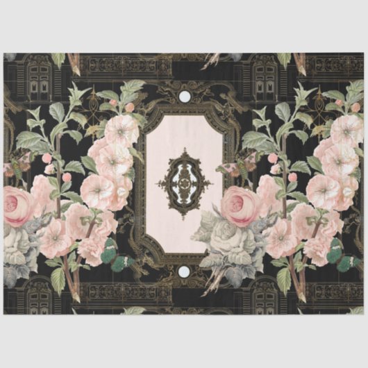 Paris Black Gold Ephemera ontkoppeling Tissuepapier (Voorkant)