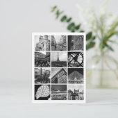 PARIS Black & White Collage Briefkaart (Staand voorkant)