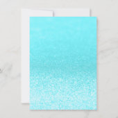 Paris Blauwgroen Blue Glitter Lights Sweet 16 Bedankkaart (Achterkant)