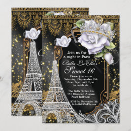 Paris Bling en Diamonds Uitnodiging voor verjaarda