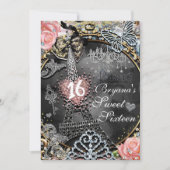 Paris Bling Glamor Sparkle France Birthday Party Kaart (Voorkant)