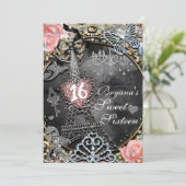 Paris Bling Glamor Sparkle France Birthday Party Kaart (Staand voorkant)