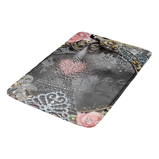 Paris Bling Glamor Sparkle France Girly Trendy Badmat (Gekanteld)