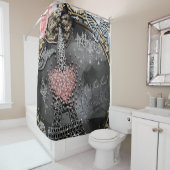 Paris Bling Glamor Sparkle France Girly Trendy Douchegordijn (In situ)