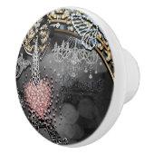 Paris Bling Glamor Sparkle France Girly Trendy Keramische Knop (Rechts)