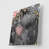 Paris Bling Glamor Sparkle France Girly Trendy Vierkante Klok (Hoek)